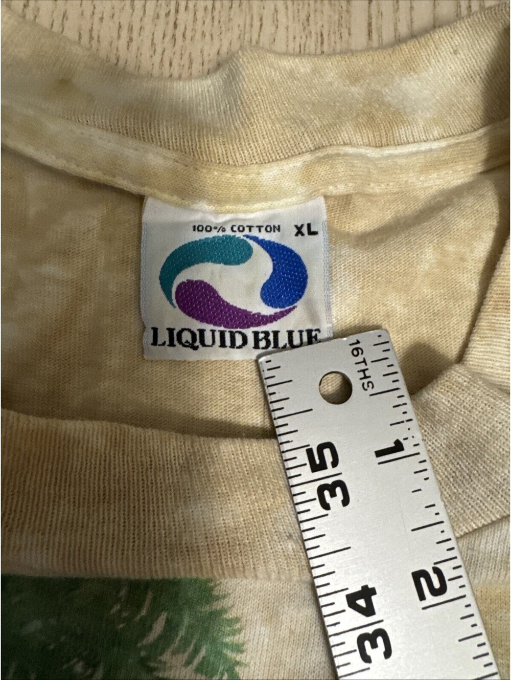 Vintage 1991 Liquid Blue Rainforest Preserve T-Shirt Tie Dye XL Single Stitch - Picture 12 of 16